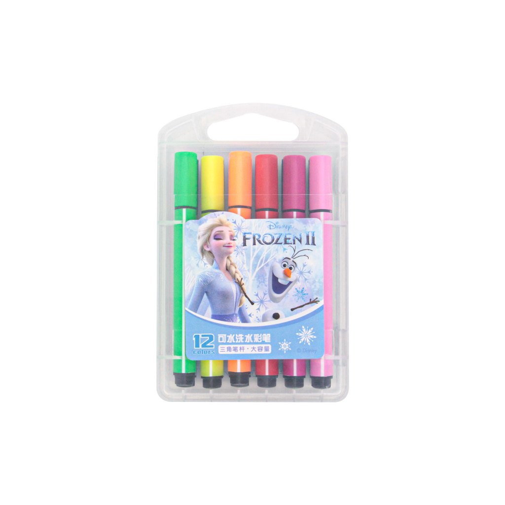 Disney Frozen II Queen Elsa & Olaf 12 Pieces Washable Watercolor Pen ...