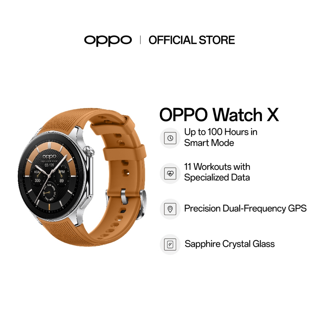 OPPO Watch X | Up to 100 Hours in Smart Mode | Precision Dual-Frequency ...