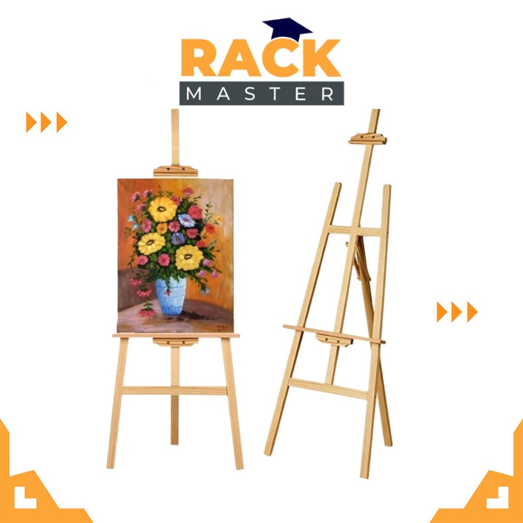 RACK MASTER Adjustable Easel Stand Poster Display Tripod Board Wooden ...