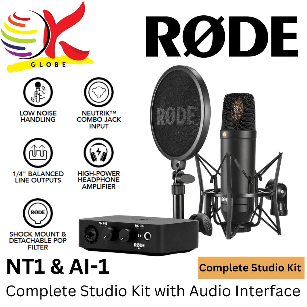 RODE NT1 & AI-1 COMPLETE STUDIO KIT WITH SINGLE-CHANNEL AUDIO INTERFACE ...