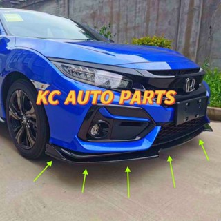 Honda Civic Fc 2016-2019 Front Lip Front Skirt Bumpe Diffuser 3 Section 