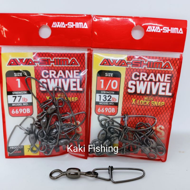 Awashima 6690B Crane swivel with X-lock snap awa-shima swivel | Shopee ...
