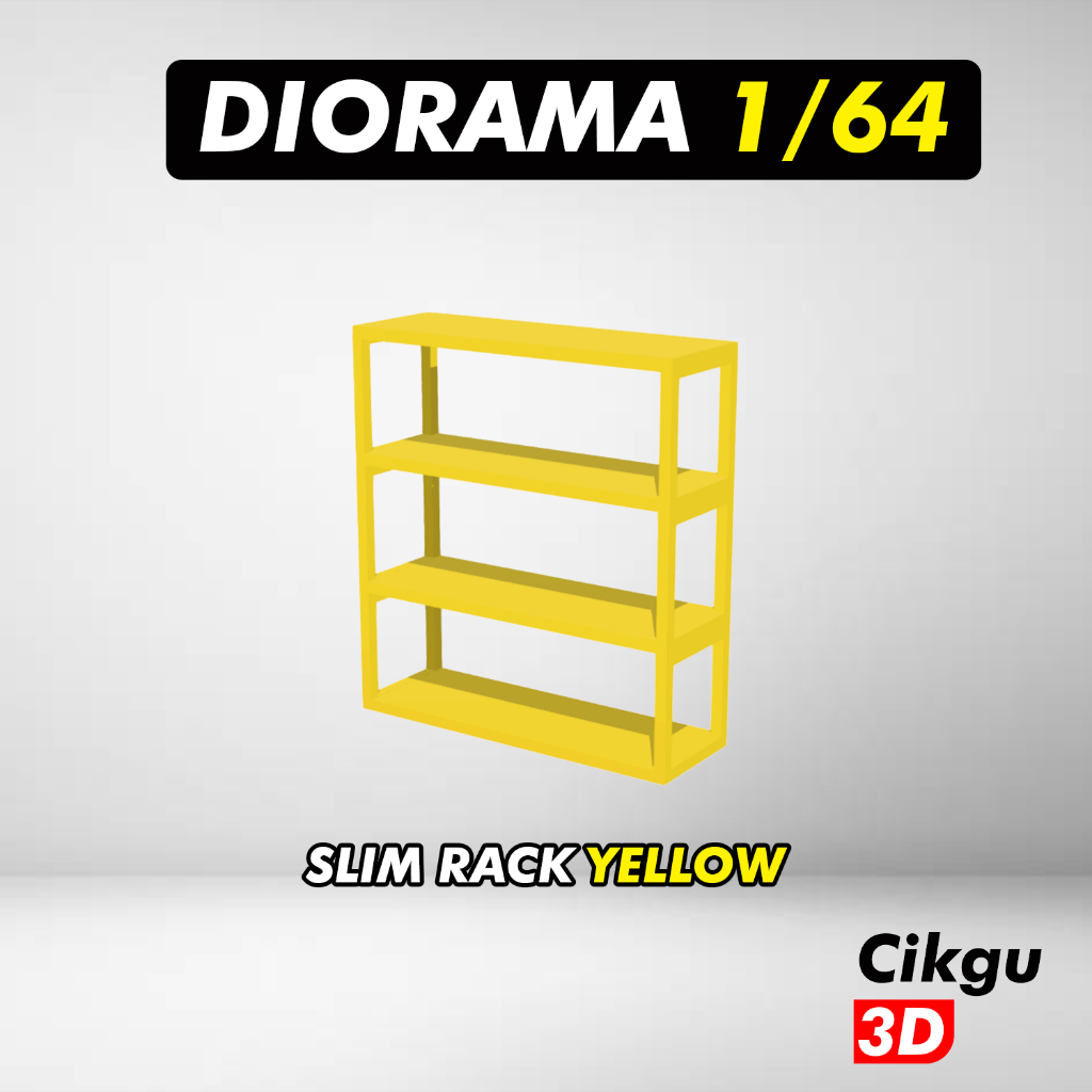 Rack Slim Yellow Garage 1/64 Diorama Diecast Interior Organizer ...
