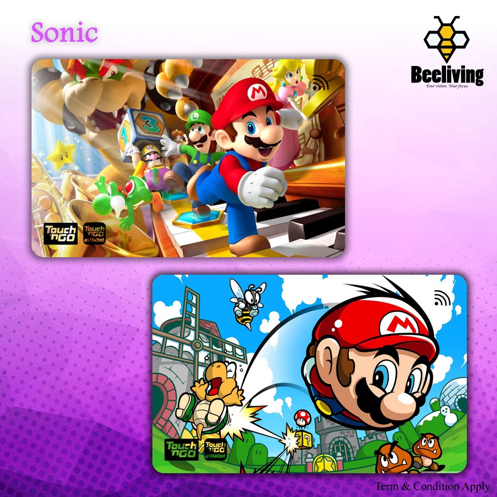 Mario ( SERIES 1 ) - Touch n Go Card Sticker Cover (Waterproof, High ...