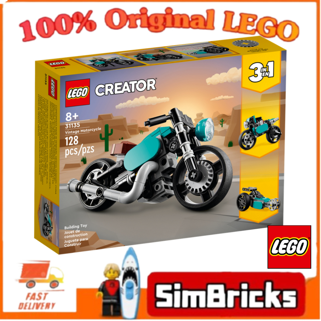 (SimBricks) (Dented Box) LEGO 31135 Creator 3in1 Vintage Motorcycle ...