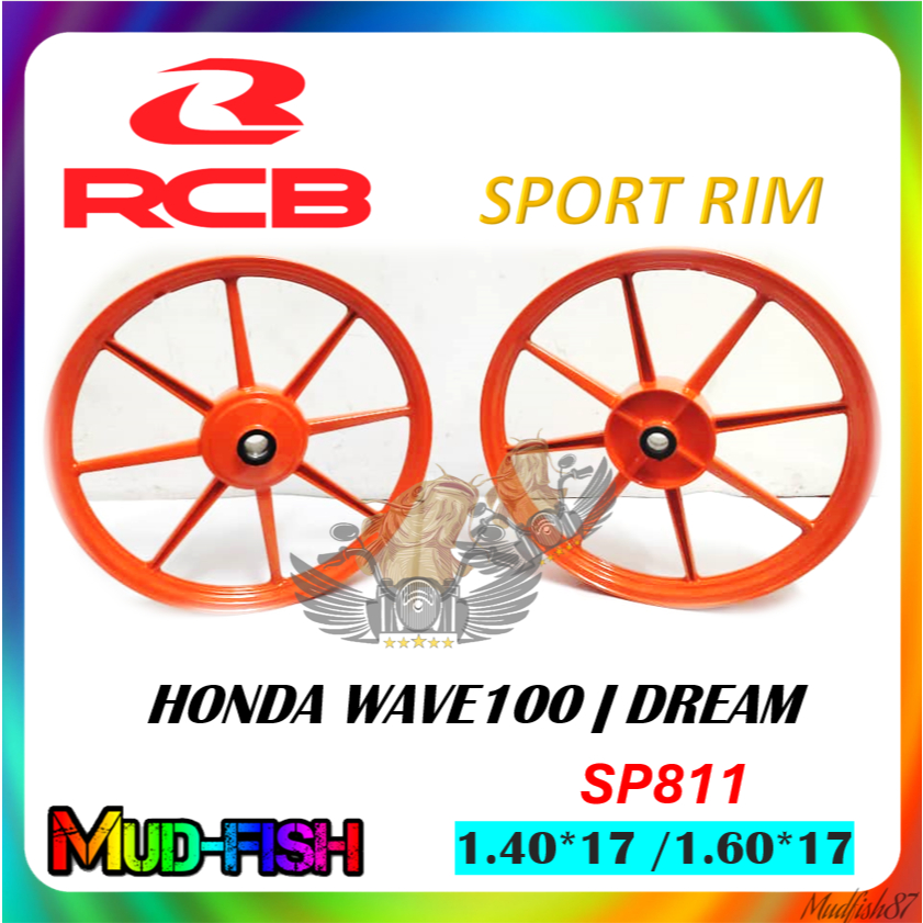 RCB SP811 811 SPORT RIM FOR HONDA WAVE100 | DREAM - ORANGE, BLACK ...