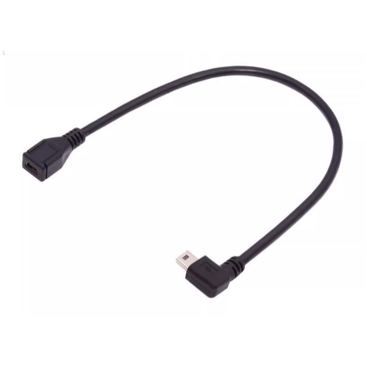 Right Angle 90 Degree Mini USB 2.0 Mini B 5 Pin Male to Female Short ...