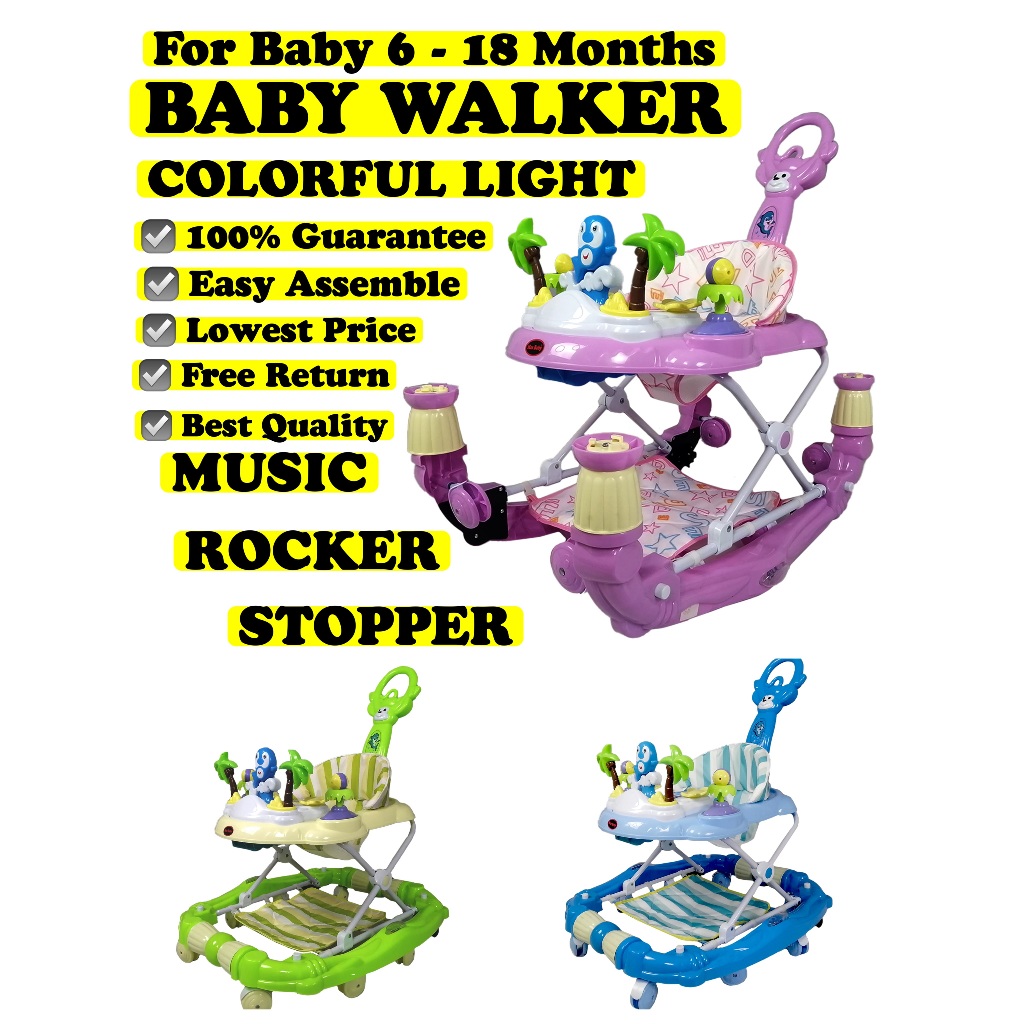 CANDY BABY WALKER UMUR 6-18 MONTH BULAN ANTI O LEG ADJUSTABLE FOLDABLE ...