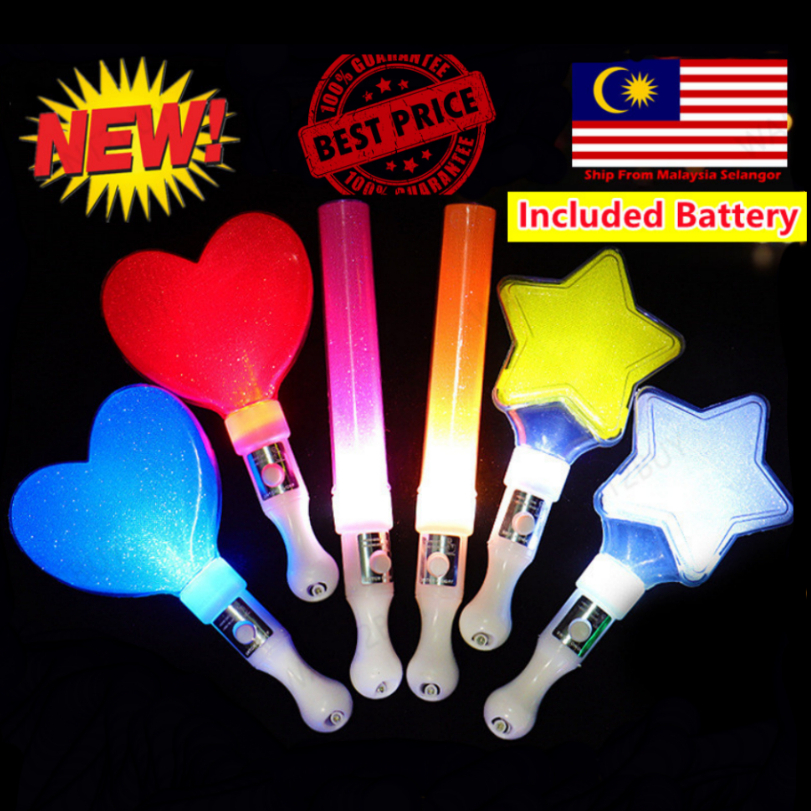 Multi Color Flashing LED Atomic Electric Raver Light Glow Stick Star ...