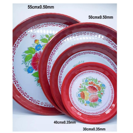 Corrosion resistance Round Metal Tray | Steel Plate | Talam Pisang ...