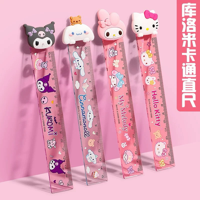 SANRIO Stationery Plastic Straight Ruler 15cm Kids Pembaris Cute Hello ...