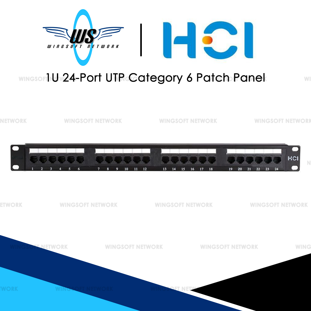 HCI 1U 24-Port UTP Category 6 Patch Panel (Made in Taiwan) | Shopee ...