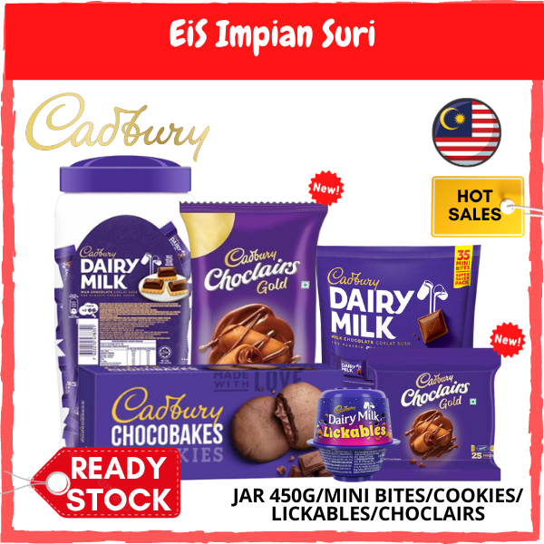 EIS Cadbury Dairy Milk Chocolate Eclairs 130g/405g Neap Jar Coklat Cadbury Chocolate CDM HALAL