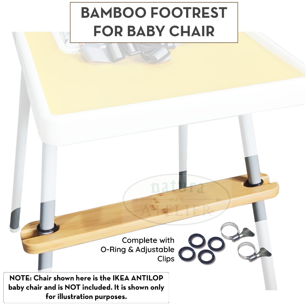 Bamboo Footrest Foot Rest for Ikea Antilop Baby Children High Dining