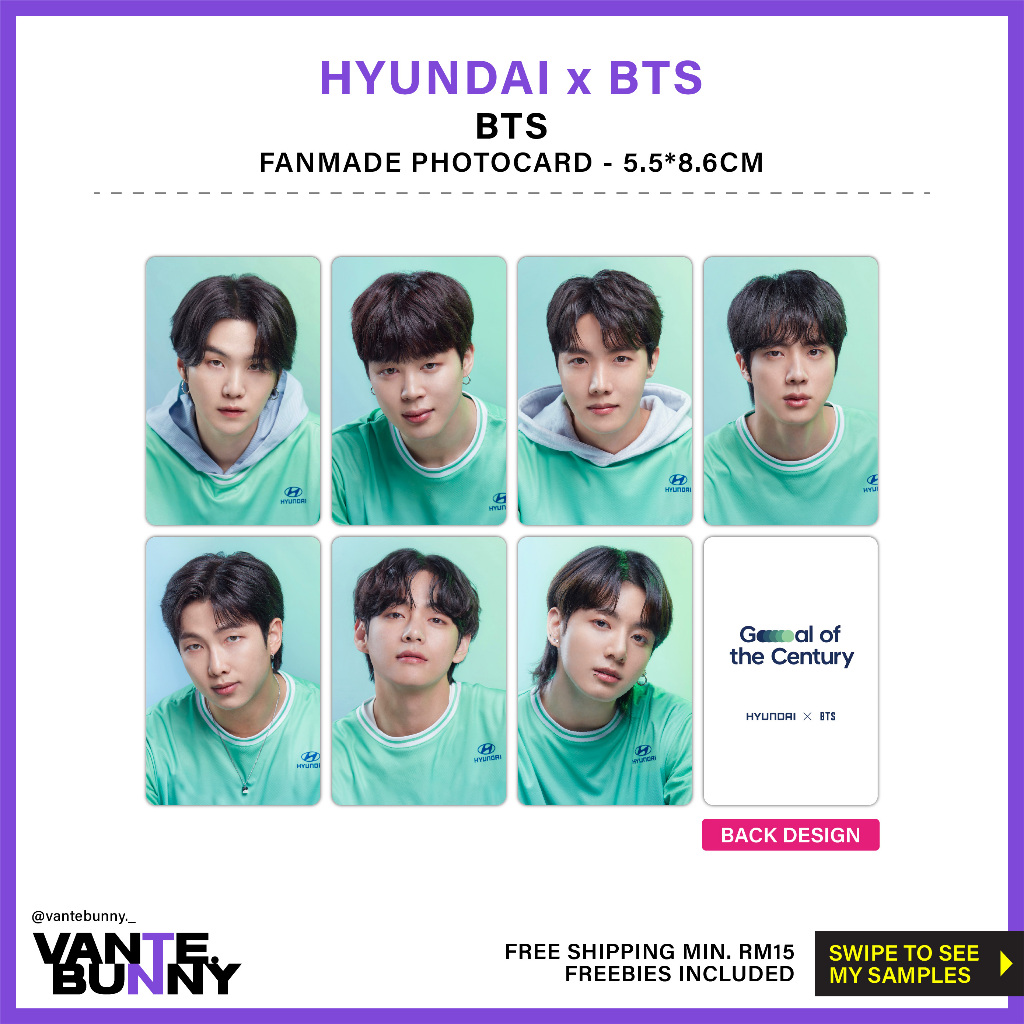 BTS Jungkook RM Hyundai Photocards-