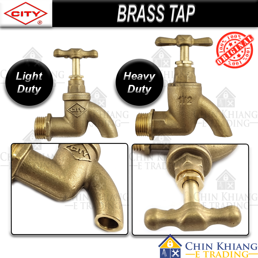 City Brass Bib Tap Water Tap Kepala Paip Pili Air Light Duty Heavy