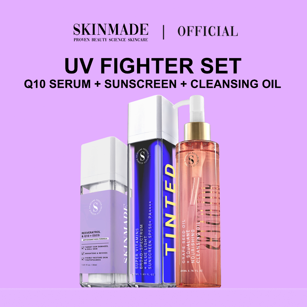 SKINMADE UV Fighter Set - Resveratrol & Q10 + EGCG Sunscreen SPF50 ...