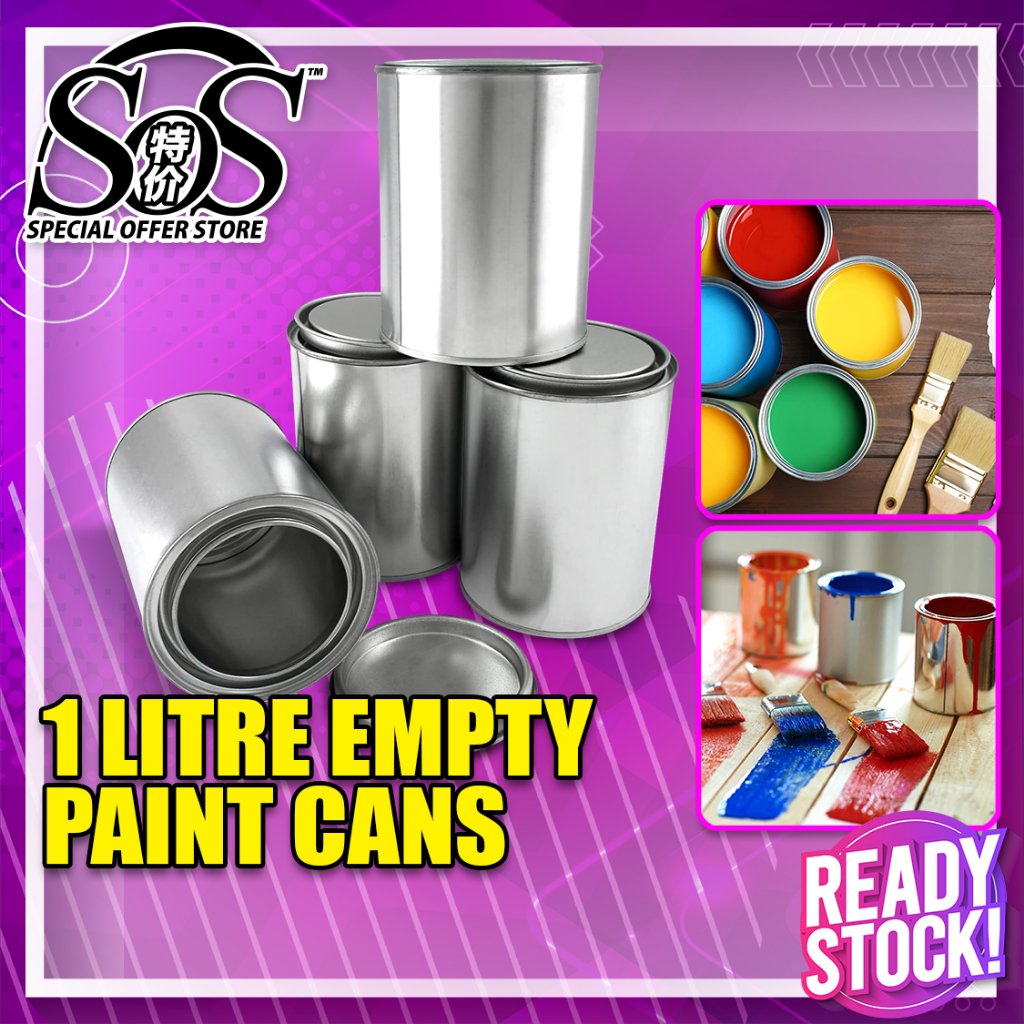 1 Liter Empty Metal Paint Tin / Empty Paint Can For Mixing Empty Round