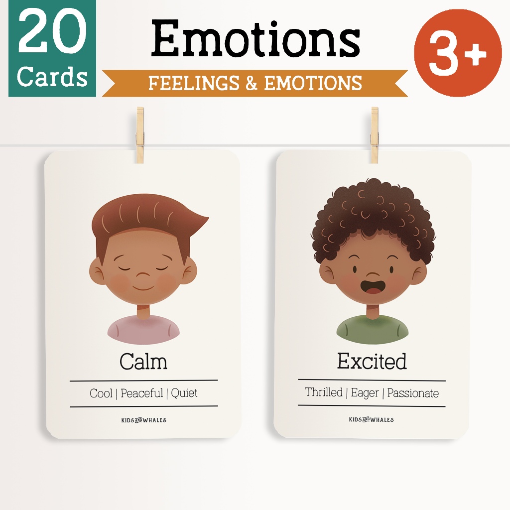 20 Cards - Kad Emosi - Feelings and Emotions Flashcards - Educational ...