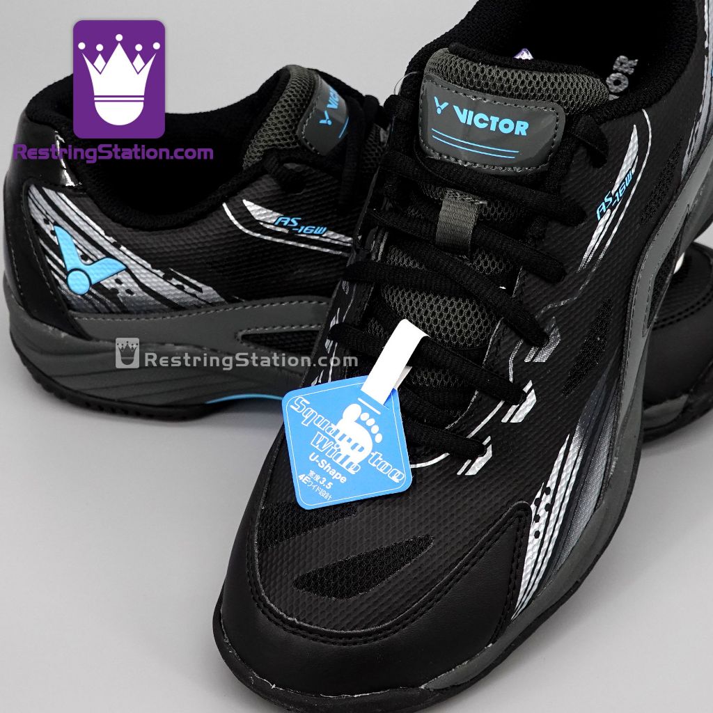 Victor AS 16W Extra WIDE 3.5 CH Black Grey Badminton Court Shoes