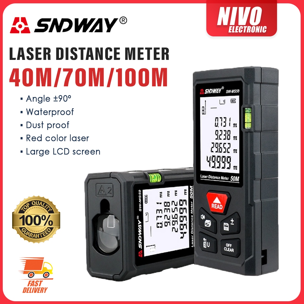 SNDWAY Upgrade Laser Distance Meter Digital Range Finder Distance ...