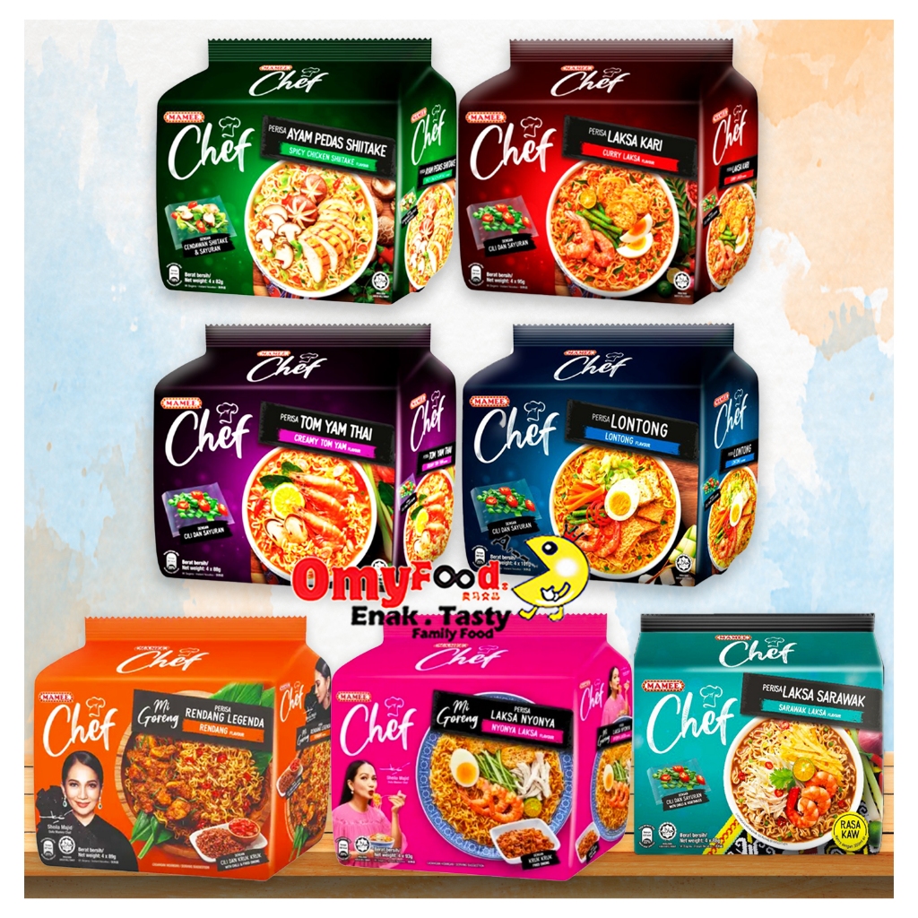 82g88g95g101g X 4packs Mamee Chef Noodle Spicy Chickencurry Laksa