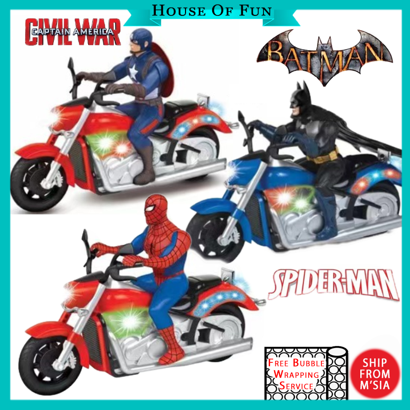 Bike Toy Remote Control Spiderman Motorcycle Remote Control Kids