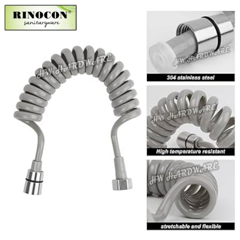 RINOCON Premium Telescopic Showering Hose Bathroom Spring Flexible ...
