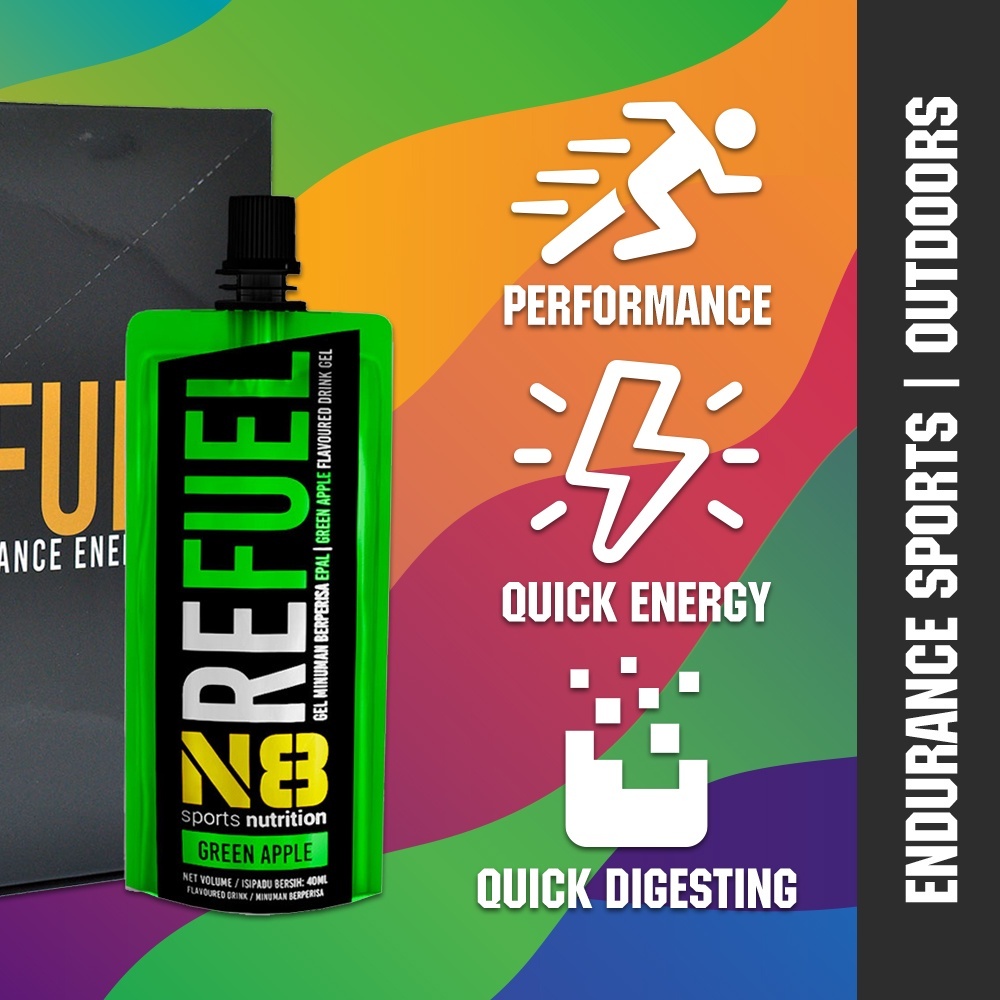 (SHIPOUT SETIAP HARI!) N8 Refuel Energy Gel (Halal) - BOX 10 Gel/Box ...