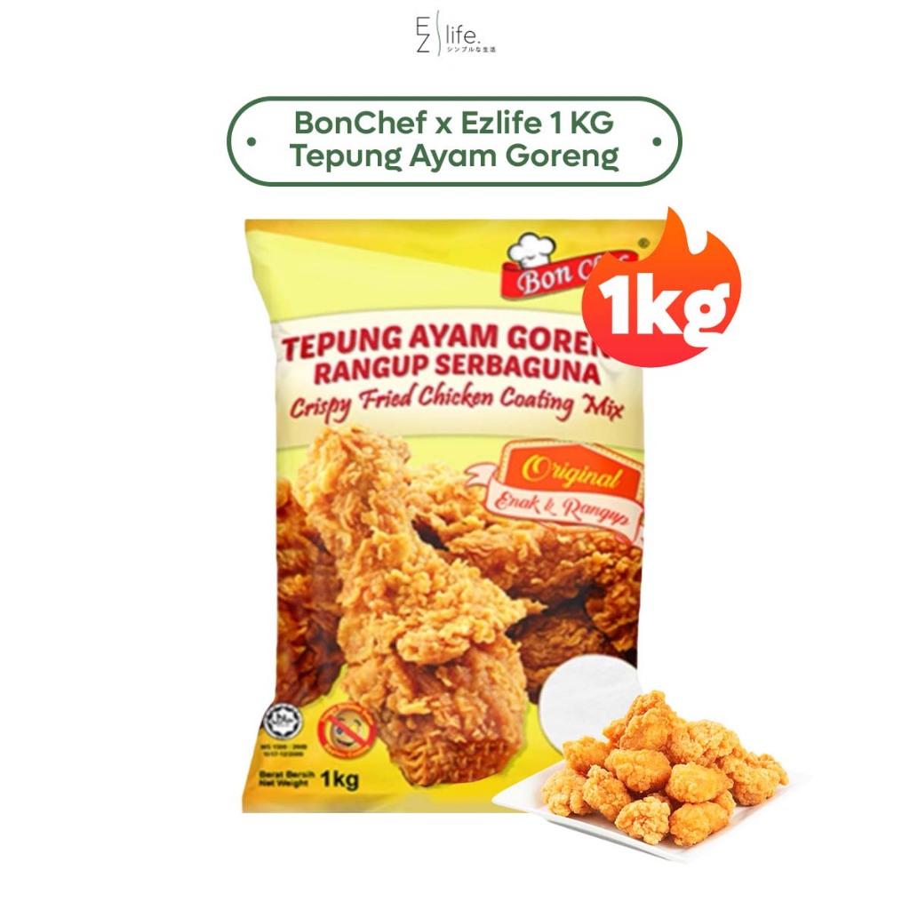 BonChef x Ezlife 1 KG Tepung Ayam Goreng RANGUP Bon Chef Cr ispy Fried ...