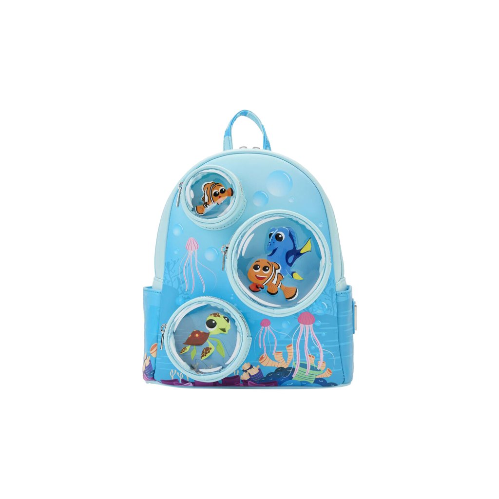 Disney Loungefly Finding Nemo Bubble Pockets 20th Anniversary Mini Backpack Light Blue Color Shopee Singapore