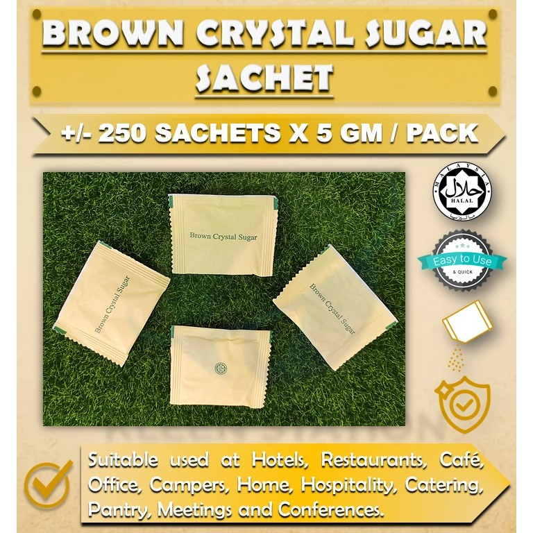 Brown Crystal Sugar Sachet (5gm X 250 Sachet +/-) / HALAL Logo ...