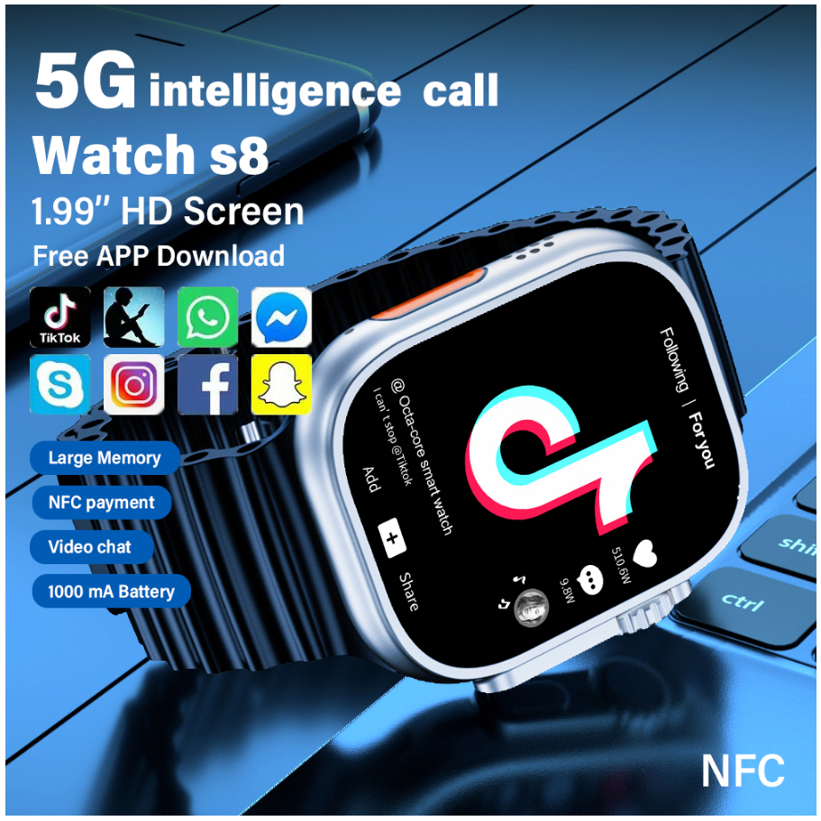 S8 Ultra SIM Card 4G Edition Call Smart Watch Google App NFC Android 8.0 for Men Full Touch Screen Women Watch S8 Ultra Shopee Singapore