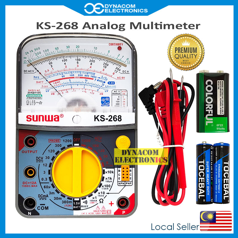 SPECIAL SUNWA KS-268 Analog MultiMeter Multi Tester With Buzzer & LED ...