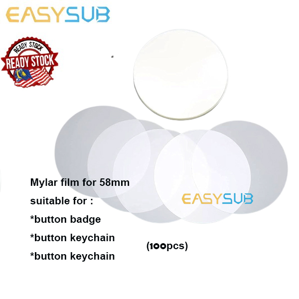 BUTTON BADGE MYLAR FILM 58MM (100pcs/pkt) | Shopee Singapore