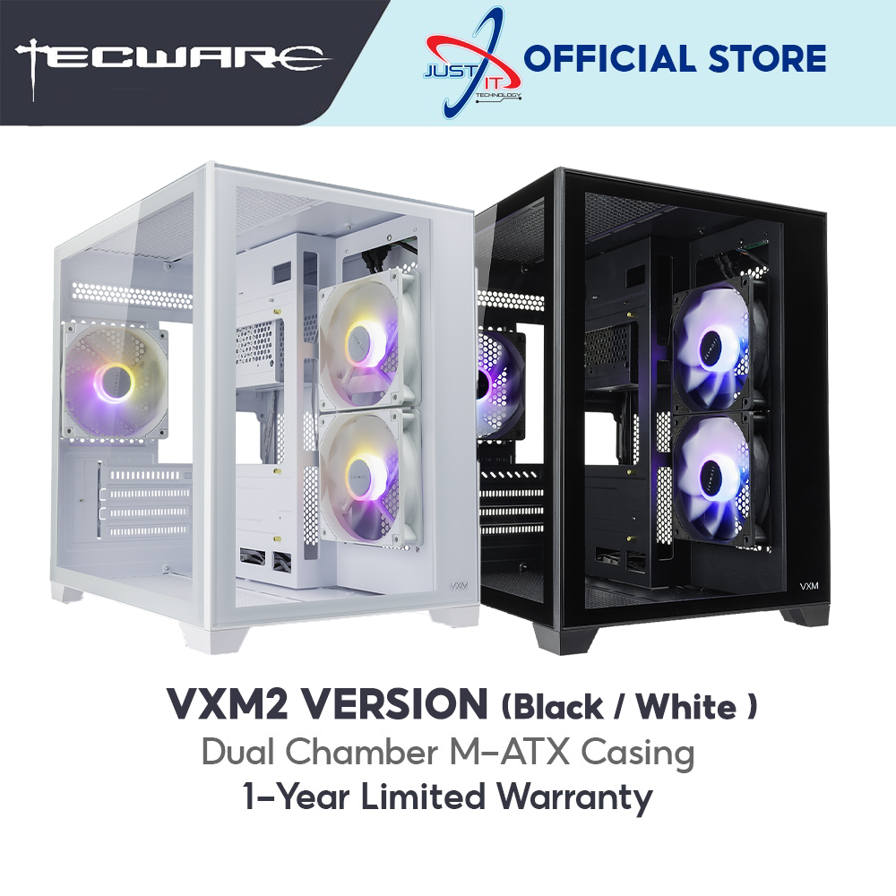 Tecware Forge M2 TG ARGB Black/White Case (1 YEAR WARRANTY BY TECH