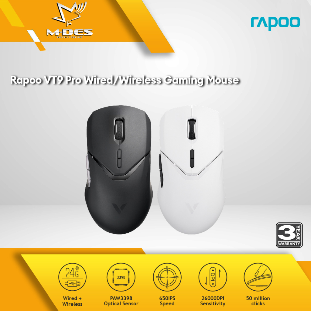 Rapoo Vt Pro Wireless Gaming Mouse G Wired Dpi Gamer Wireless Rechargeable Mouse