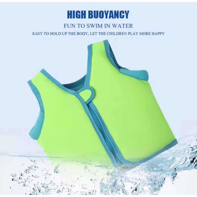 15 Years Kid Swim Jacket Neoprene Float Buoyancy Vest Swimwear For 10