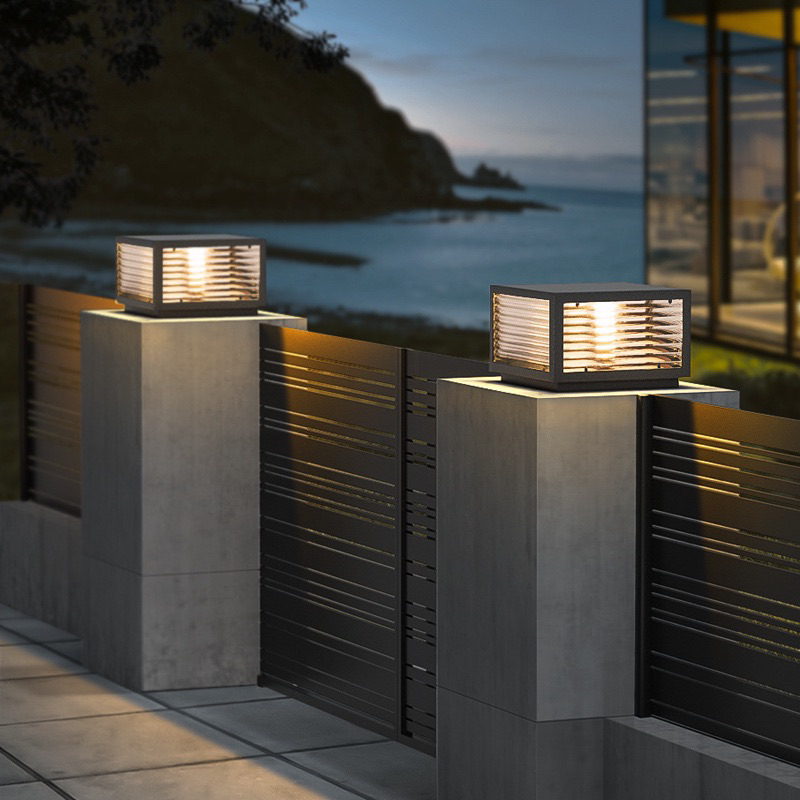 Modern Outdoor Pillar Light Waterproof Gate Lamp Weatherproof Garden ...
