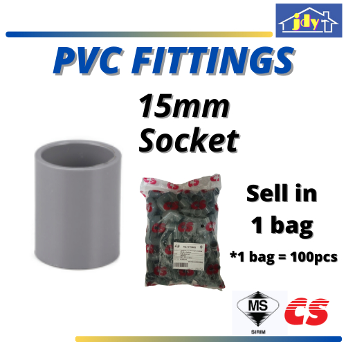 PVC Pipe Fitting Paip PVC Connector Socket 100pcs per Bag (Sell in 1 ...
