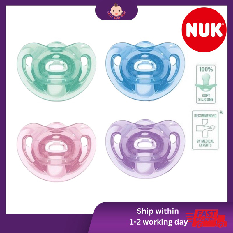 NUK Sensitive Orthodontic Silicone Pacifier Soother (0-6m/6-18m) Pcs