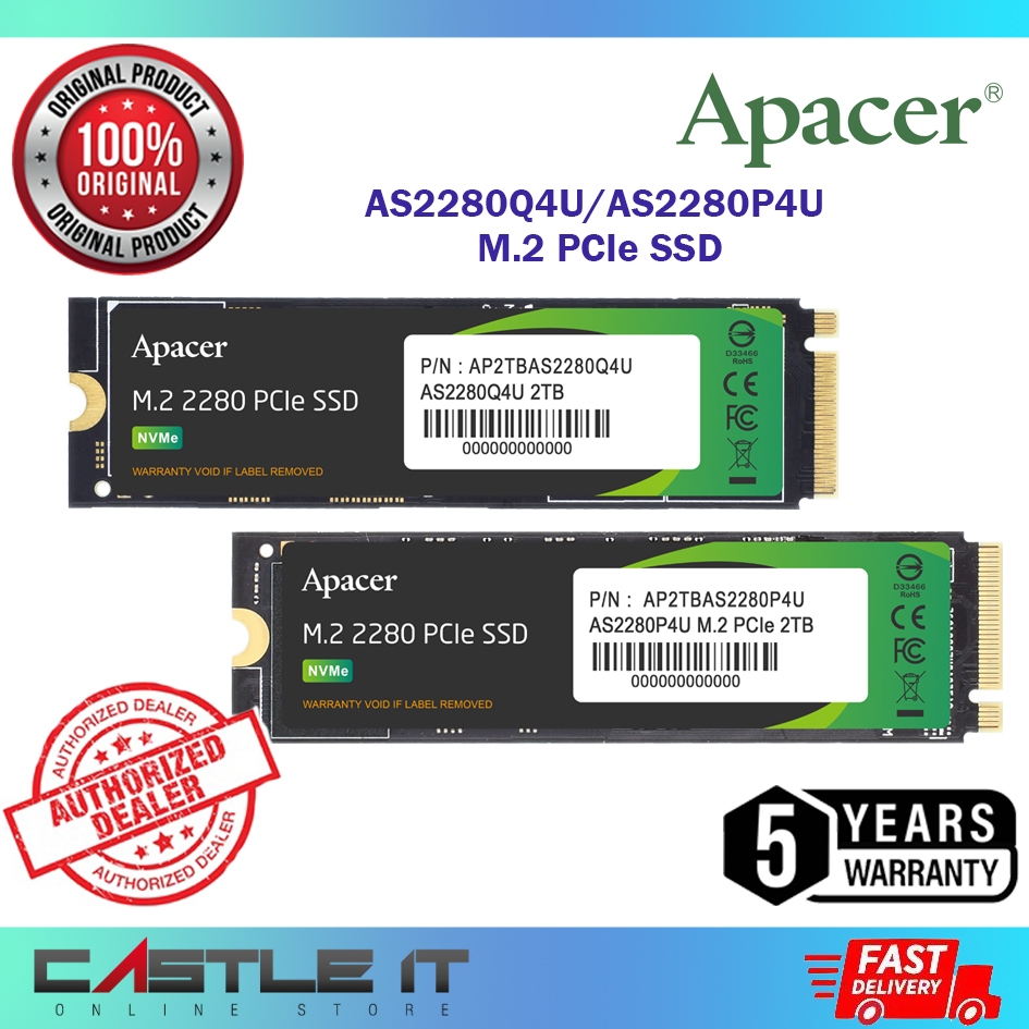 Apacer AS2280Q4U PS5 Compatible Heatsink NVME GEN4 / AS2280P4U GEN3 ...
