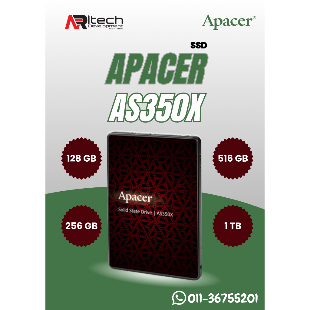 GRAB NOW!! Apacer AS350X 128GB/256GB/512GB/1TB SATA III SSD | Shopee ...