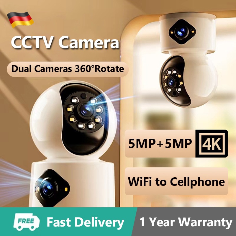 V380 Pro Dual Lens CCTV Camera Wifi Connect to Cellphone 5MP Smart Home ...