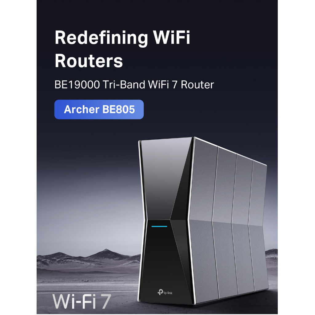 TP-Link Archer BE805 WiFi 7 BE19000 Tri-Band Dual 10G Ports Router