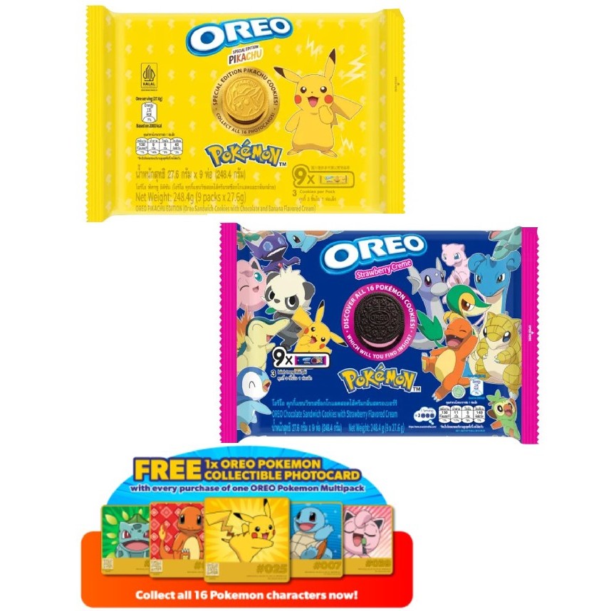 FREE 1 POKEMON PHOTOCARD! OREO Pokemon Chocolate Banana / Strawberry ...