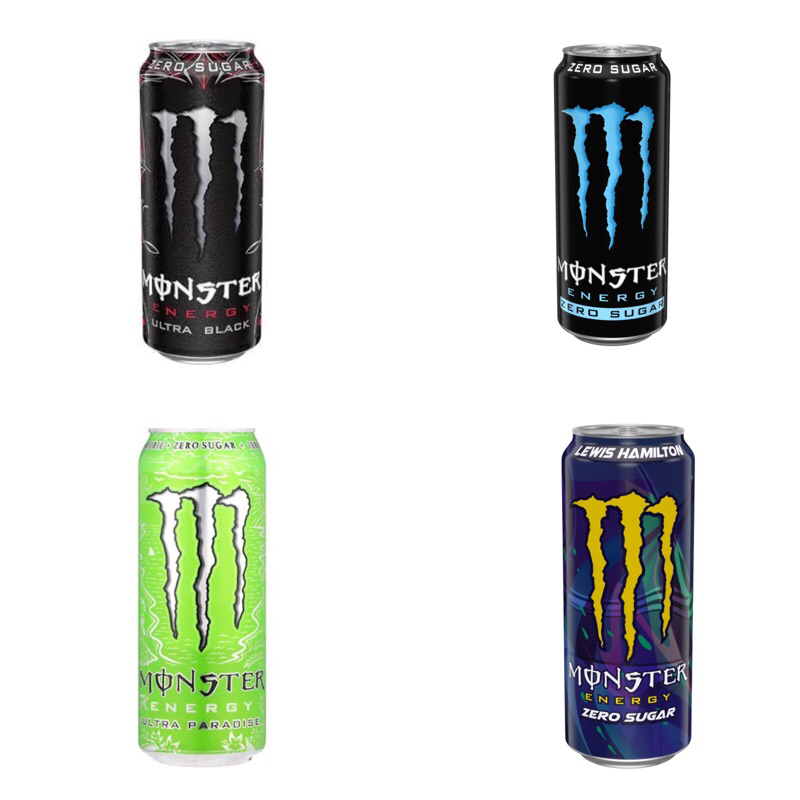 Monster Energy Drink Zero Sugar • Ultra Black • Ultra Paradise • Lewis ...