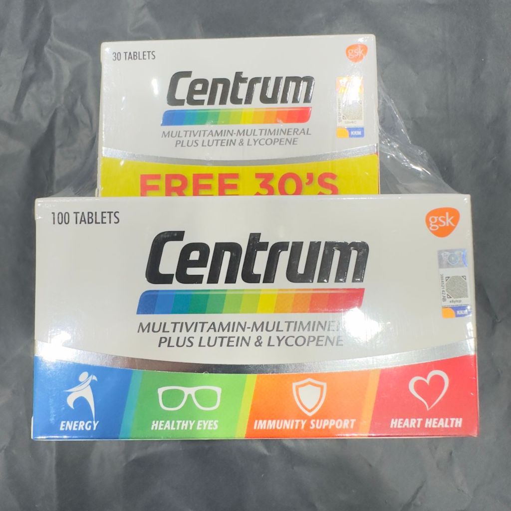 Centrum Multivitamin Multimineral Plus Lutein & Lycopene ( 100 Tablets Free 30 Tablets