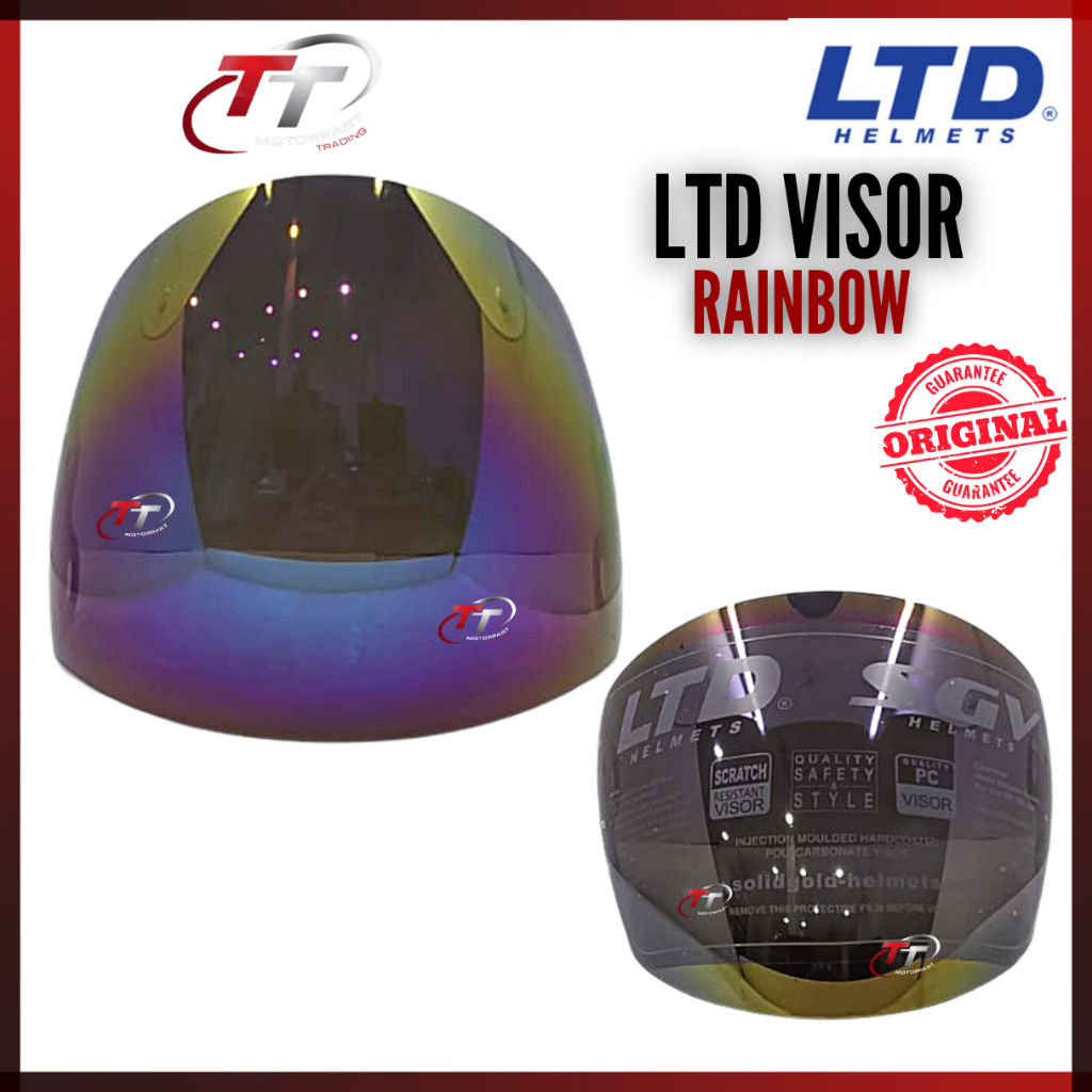 LTD VISOR Blue Rainbow Iridium Hitam Bintang Star Putih Purple