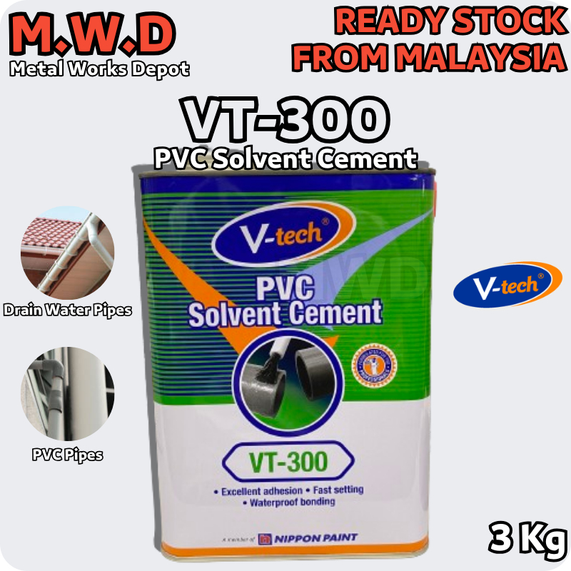 3KG V-TECH PVC Solvent Cement VT-300 Fast Setting Excellent Adhesion ...